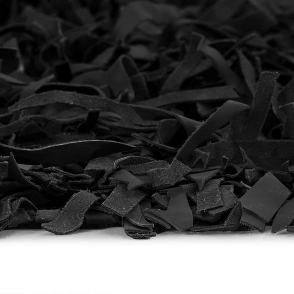 

shaggy carpet genuine leather 160 x 230 cm black other home textile