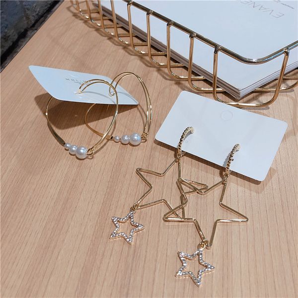 

2020 new korean fashion ear jewelry silver needle simple geometric hollow heart drop earrings wholesale