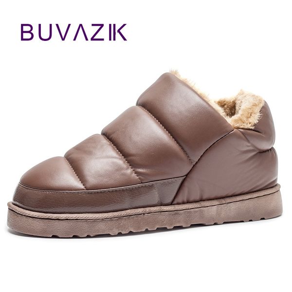 

new men's snow boots warm plush thicken winter ankle boot outdoor men casual shoes botas hombre waterproof footwear size 46, Black