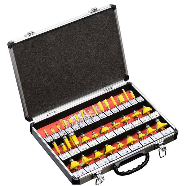 

35pcs carbide tip router bits set shank woodworking cutter bit kit trimming 1/4inch 1/8inch ser88
