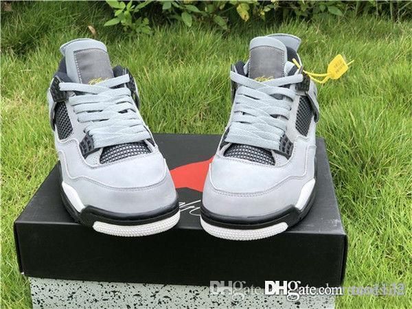 

with box new 4 iv cool grey white low men basketball shoes trainers sports low sneakers outdoor