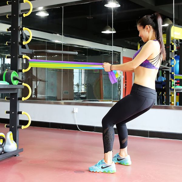 

elastic band resistance band fitness women's strength training pulling rope yoga mat gym tension keep stretch strap