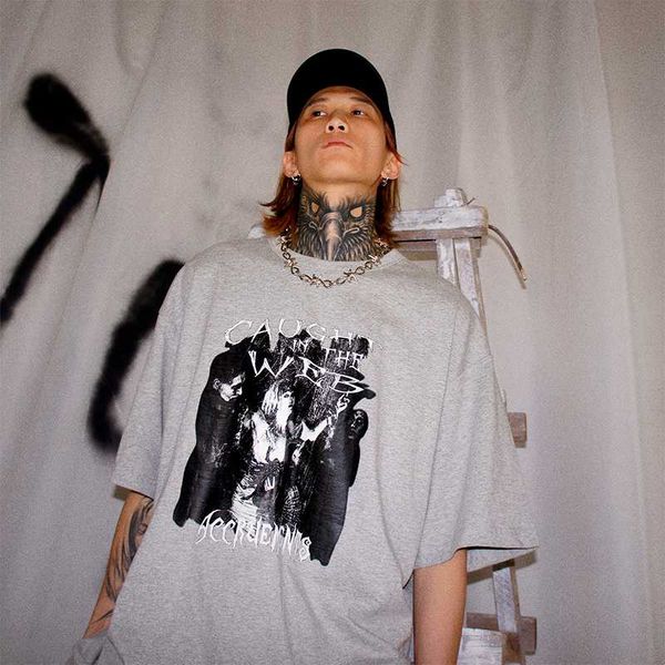 

uncledonjm 2020 summer men t shirt o-neck men t shirt loose hip hop tees streetwear short sleeve shirts ed-ad06, White;black