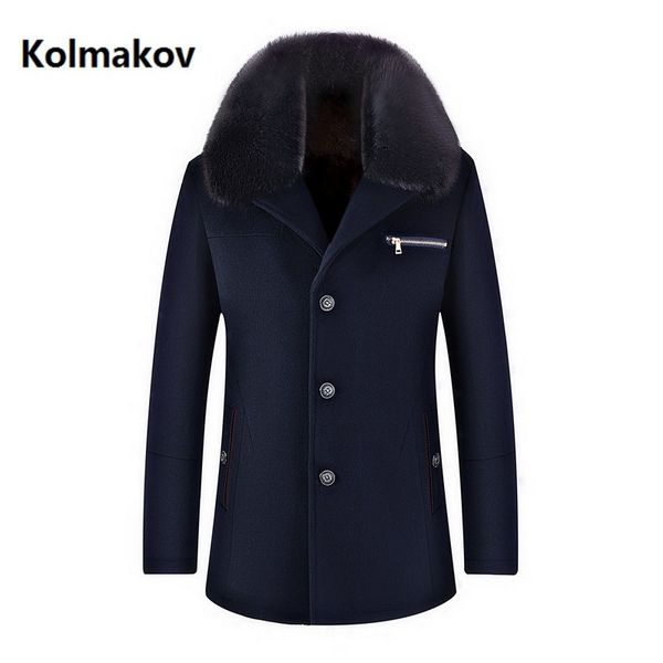 

winter woolen jacket men's fashion business thicken trench coat men's casual coat classic men overcoat 6 colours, Black