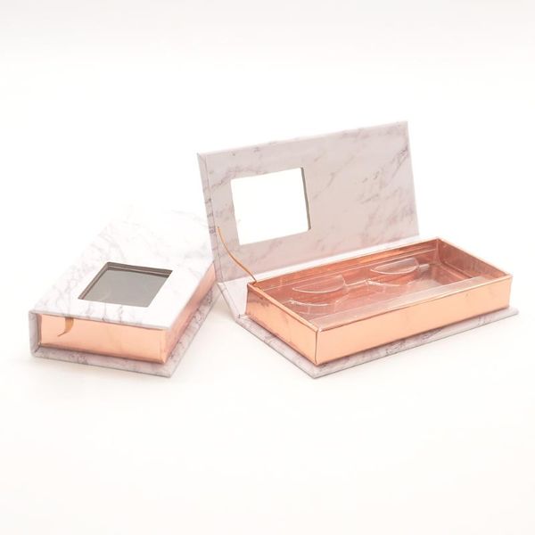 

wholesale eyelashes packaging box lash boxes packaging custom faux cils 25mm mink lashes strip grey marble case bulk vendor