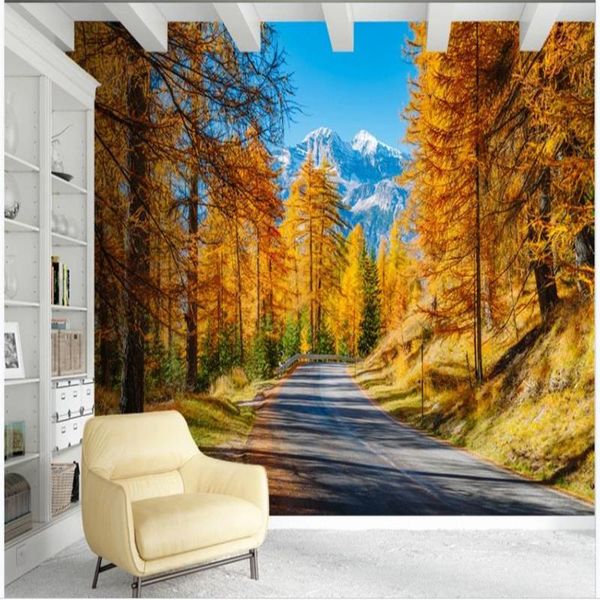 

wallpapers mountain forest landscape 3d background wall gold beautiful scenery