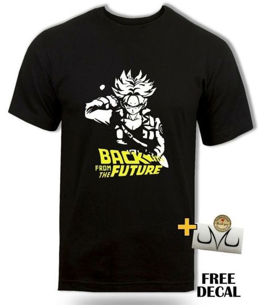 

new brand fashion luxury designer mens t shirts dbz future trunks t shirt back to the future inspired bf anime dragon, White;black