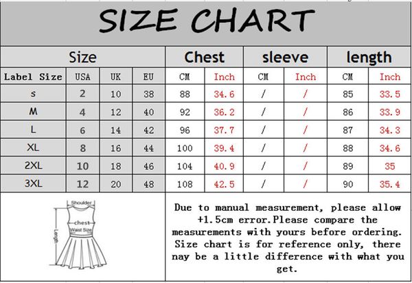 Us Size Chart Women S Dress