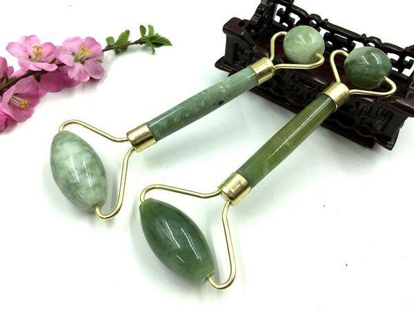 

facial jade push massageador face lift tools face massager skin care natural jade roller double head facial beauty massage tool