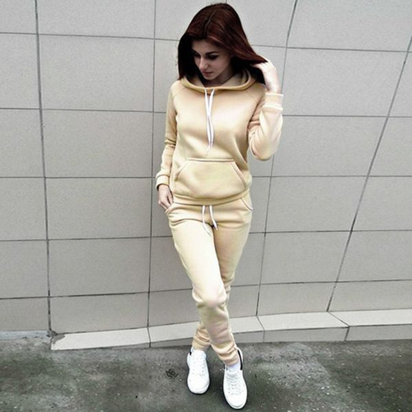 

women's 2pcs fabala hoodies sweatshirt casual drawstring long sleeve, White