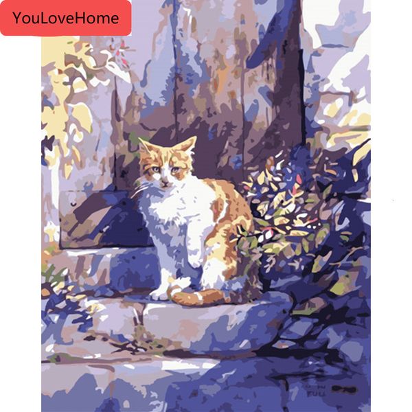 

картина по номерам кошка животное наборы для рисования холст handpainted картина diy искусства домашнего украшения подарок высокое качество