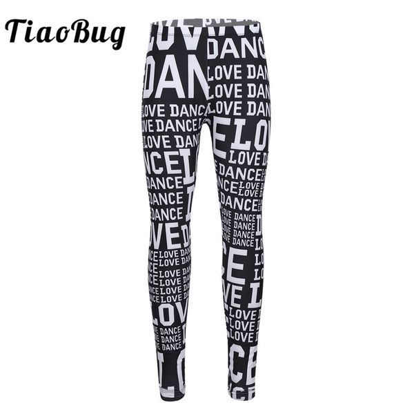 2019 Tiaobug Children Girls Letters Printed Dance Pants Leggings Ballet Dance Stage Gymnastics Sports Workout Pants Kids Dance Wear From My09 16 97
