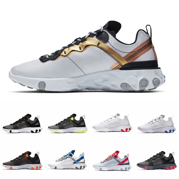 

2019 undercover react element 55 running shoes for mens game royal womens trainers designer solar red triple black 55s sport schuhe 36-45