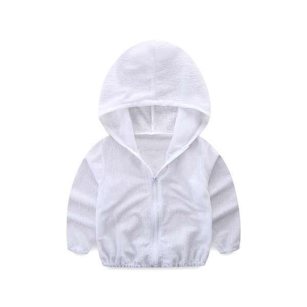 

2019 children's summer sunscreen air-condtioning clothes baby's hat pure thin white coat, Black
