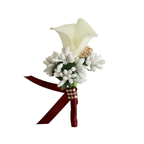 

свадебный groom дружки бутоньерка искусственный цветок корсаж человек костюм брошь clip-on для новобрачных украшения партии брошь pins mjqxb, Black;gray