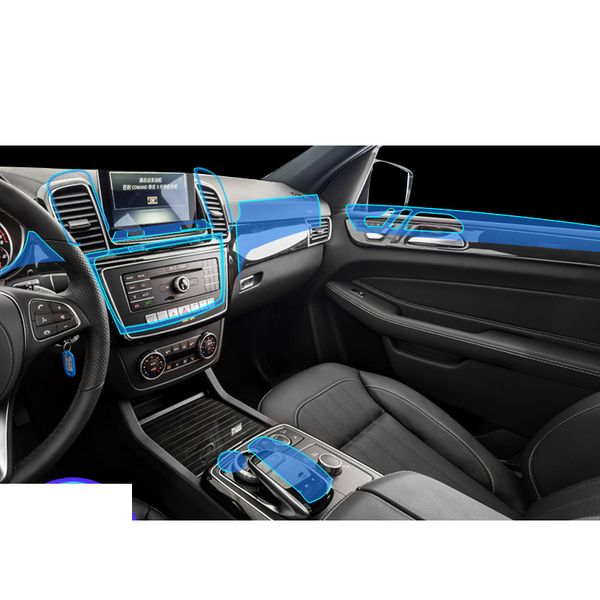 

lsrtw2017 tpu gps car interior film gear panel accessories protective sticker for gle w166 c292 2011-2019 m class
