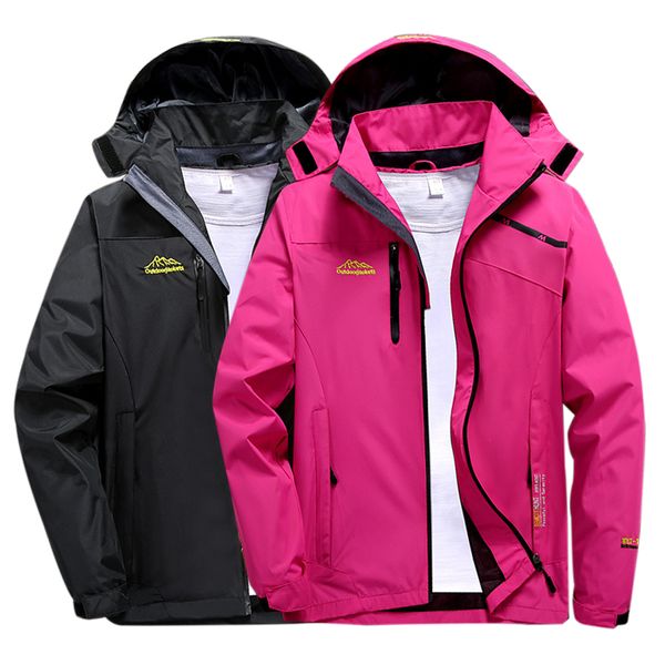 

women men hiking jacket windbreaker coat sports apparel hooded windproof watertight zip-front for camping travel outdoor 1898, Blue;black