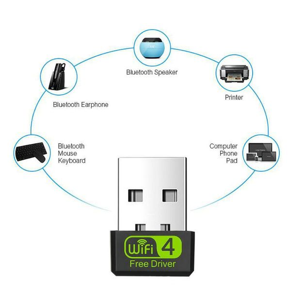 Adattatore Wifi USB da 150Mbps driver gratuito RTL8188GU Scheda di rete da 150M Ricevitore Wifi Dongle da 2dB Ethernet per XP/Ista/win7/8/8.1/10