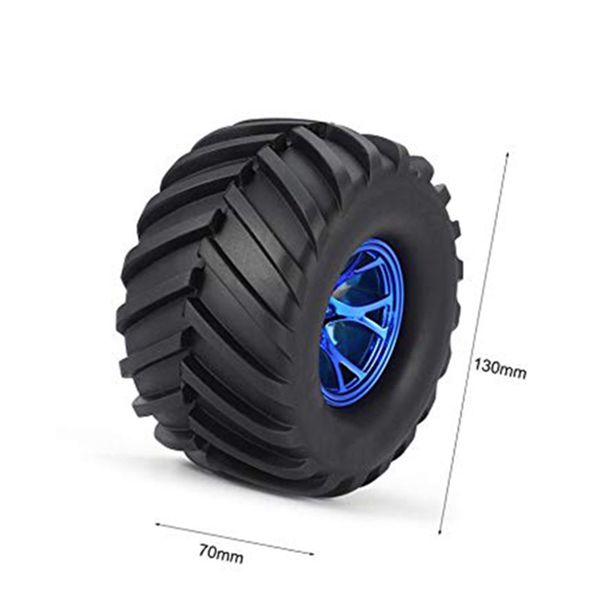 

4pcs wheel rim tire set for 1/10 rc monster truck traxxas himoto hsp hpi remote control rc truggy car