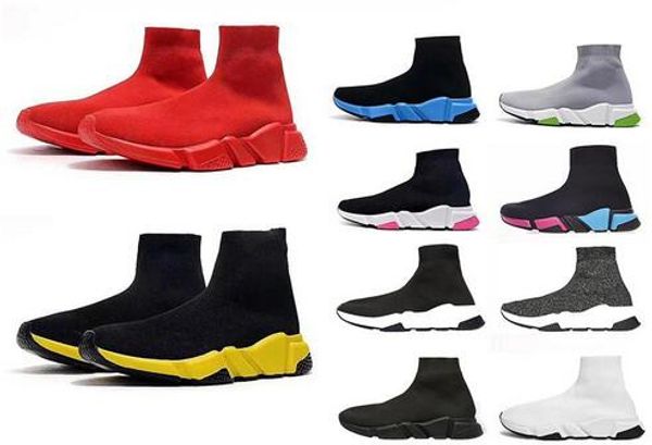 

2020 vintage designer sock shoes for men women fashion sneakers triple black white glitter blue pink speed mens trainer runner platform boot