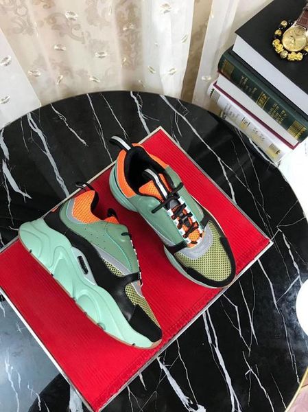 

2019 color cowhand patchwork mesh lacing sneaker breathable versatile casual sport shoes lovers' height increasing shoes green, Black