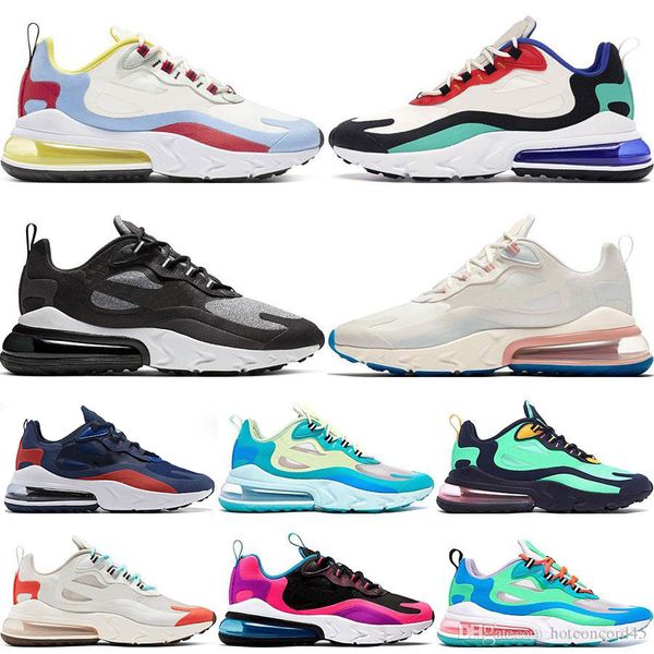 

2019 new react men women running shoes bauhaus optical oreo white deep blue designer mens trainers breathable sports sneaker, White;red