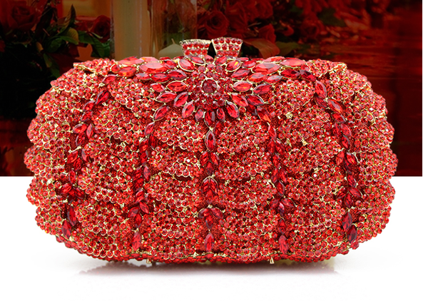 

xiyuan sparkling bling hollow flower clutch night purse women's small crystal evening bags handbags wedding party cocktail bag