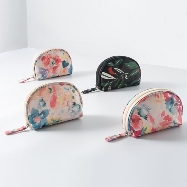 

женщины цветочные путешествия косметичка косметички сумки женские молнии кошелек малые косметика макияж сумки для путешествий красоты органа