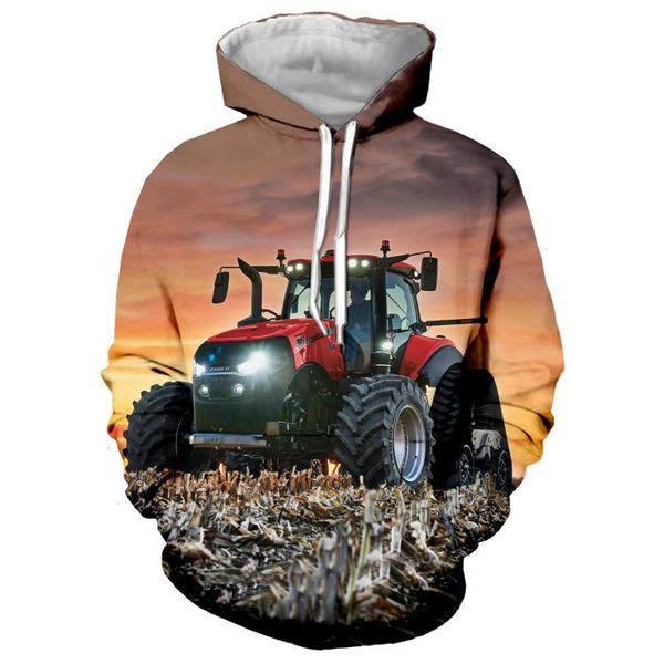 

3d print car tractor sweatshirts boys jacket men/women hip hop hoodies casual streetwear men's clothing harajuku 6xl, Black
