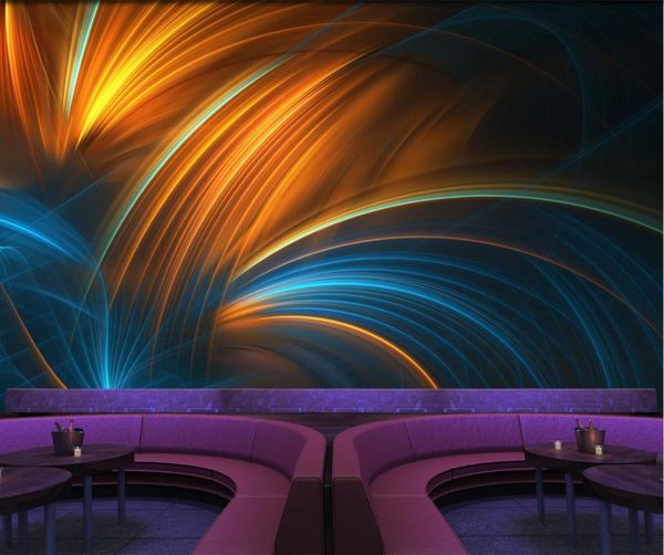Прохладный лазер блики бар КТВ фон стены 3d фрески обои для гостиной