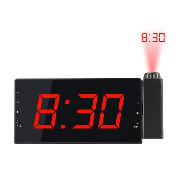 

digital alarm clock projection clock with time temperature projection triple alarm fm radio 3 dimmers snooze setting sleep timer