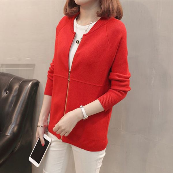 

tide new cardigan women spring autumn cardigan lady cashmere loose sweater for female outerwear coat with knitted sweater, White