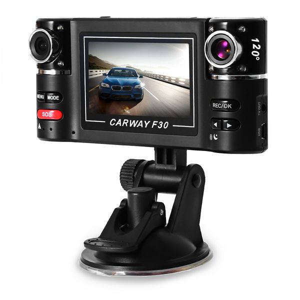 

f30 dual lens 2.7 inch auto camcorder car dvr camera hd windshield driving recorder