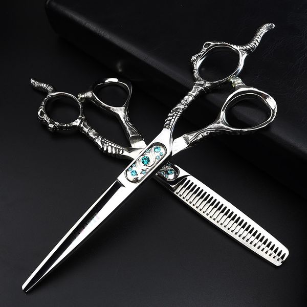 

unique cutting and thinning scissors hairdresser haircut 6 inch styling tool hairdressing scissors set 440c hairdressing tools