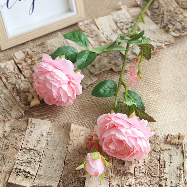 

5 pcs/lot bouquet rose decoration artificial flower for home imitation fake flower for garden plant desk wedding road lead decoration