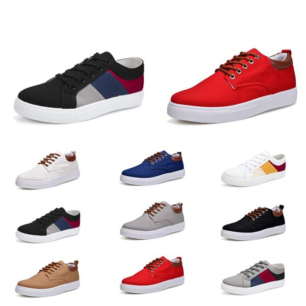 Discount 2020 calçados casuais No-Marca Canvas Spotrs Sneakers New Style Branco Preto Vermelho Cinza Khaki Mens moda azul calça o tamanho 39-46