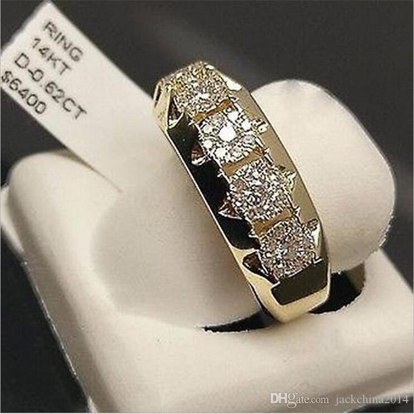 

горячие продаем мода ювелирные изделия обручальное кольцо 925 silvergold заливка pave белый сапфир cz алмазный популярные женщины свадебные, Slivery;golden