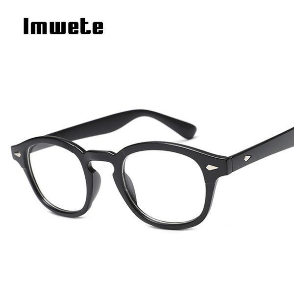 

imwete johnny depp style glasses frame men women classic brand clear lens glasses for women retro optical spectacle frames male, Black