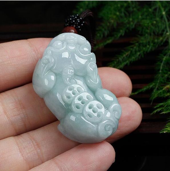 

three money jade pendants natural a goods jade jadeite men and women models lucky jade pendant wholesale, Silver