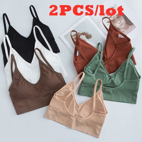 

2pcs/lot sports bra women fitness seamless yoga bra black white running yoga gym crop women push up sport, White;black