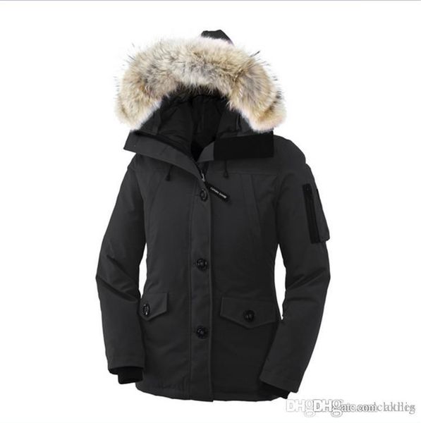 

2020 canada women fur down jacket men winter jacket hiver warm windproof goose down coat thickenhooded canadian goose down jacket, Black