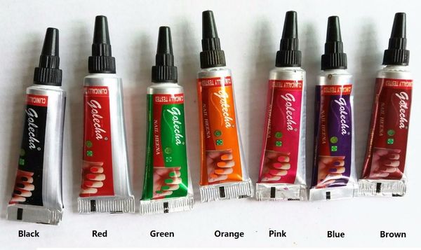 

7pcs nail henna multi color nail polish mehandi tube for beautiful art 5g