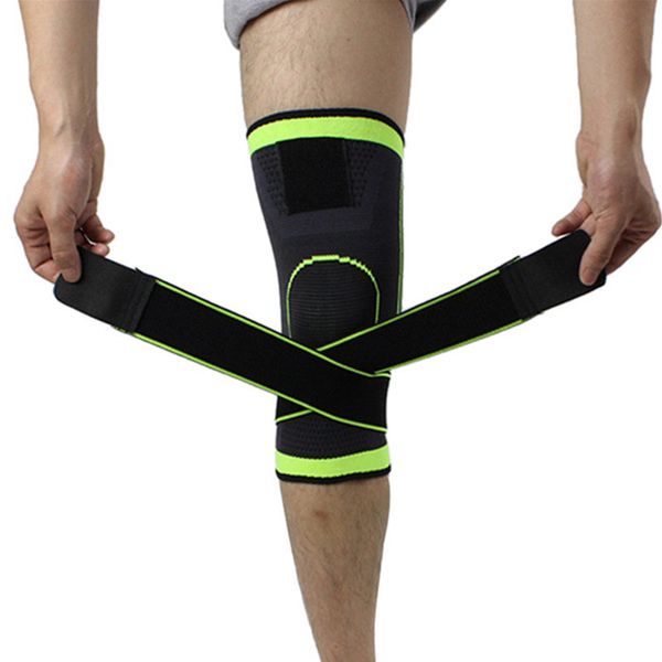 

1pcs straps pressurized sports knee pads 3d weaving basketball tennis hiking cycling knee brace support professional protective, Black;gray