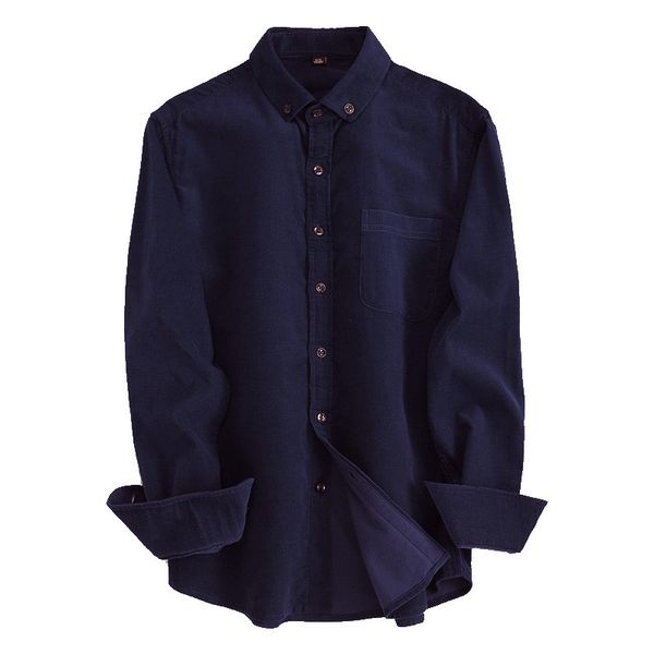 

100% cotton solid dark blue corduroy button-down long sleeve brand design men shirts autumn non-iron smart casual men shirts, White;black