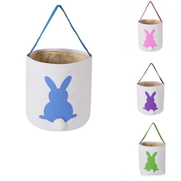 INS Burlap Easter Bunny Baskets DIY Kids Rabbit Bags Bunny Storage Bag Juta Rabbit Oreels Basket Easter Gift Bag Orelhas de coelho colocar ovos de Páscoa