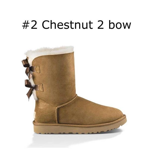 

2020 new designer boots australia women girl classic snow boots bowtie ankle short bow fur boot for winter black chestnut fashion size 36-41