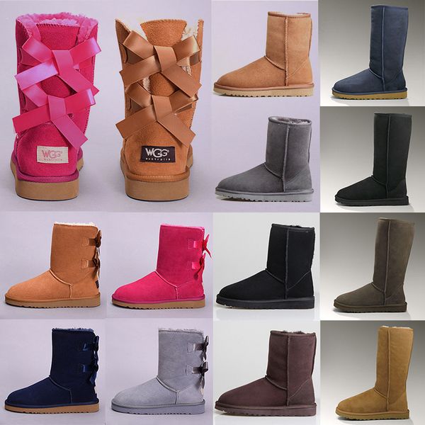 

2020 girls designer australia women boots snow fur boot ankle sfor winter triple black chestnut navy blue red fashion women shoe 36-41