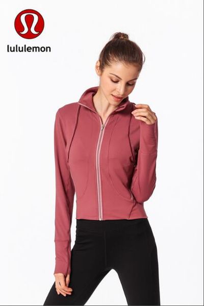 

новый luluemοn женская йога куртка эластичный длинный рукав тренажерный зал спортивное пальто фитнес кроссовки sexy slim atheltics одежда, Black;brown