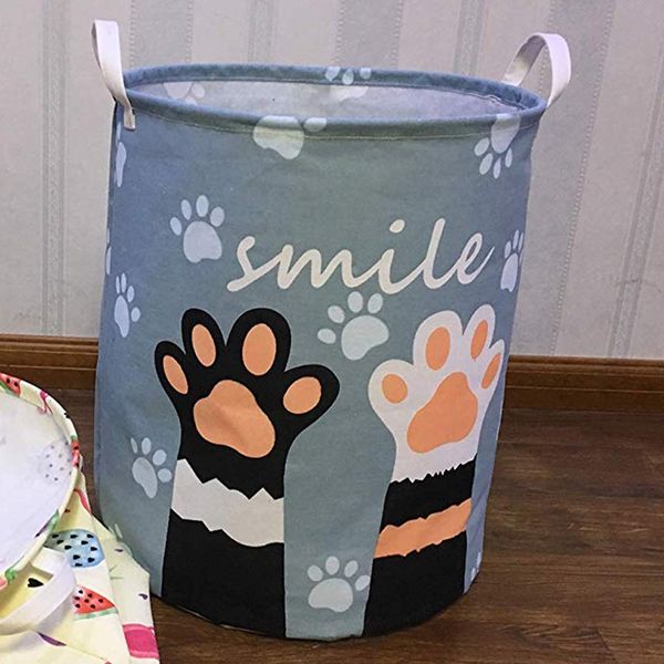 

laundry hamper with handles-collapsible canvas basket for storage bin,kids room,home organizer,nursery storage,baby hamper,19