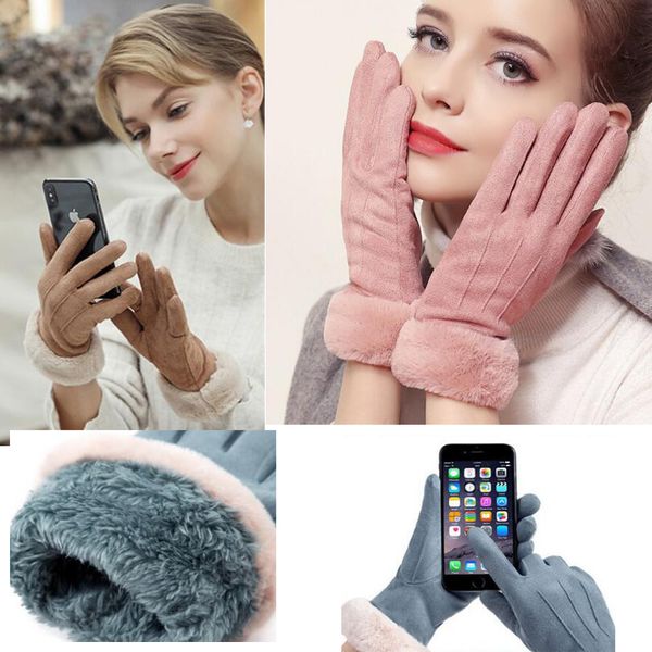 

Качество Мобильный Телефон Сенсорный Экран Перчатки Мотоцикл Кожа Меховые Теплы